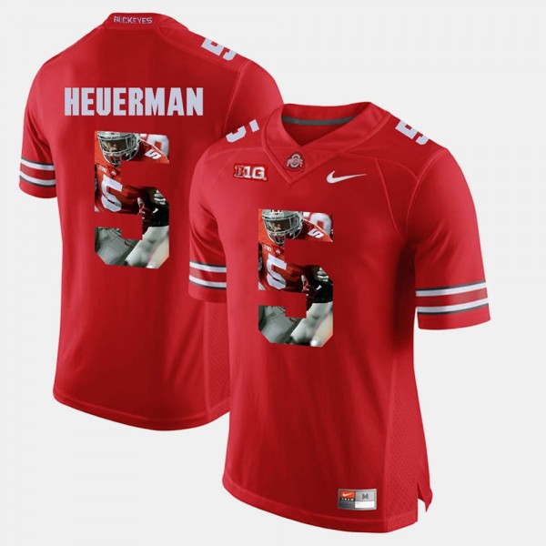 Ohio State Buckeyes Jeff Heuerman Men's #5 Scarlet Pictorial Fashion College Football Jersey 2404HESW8